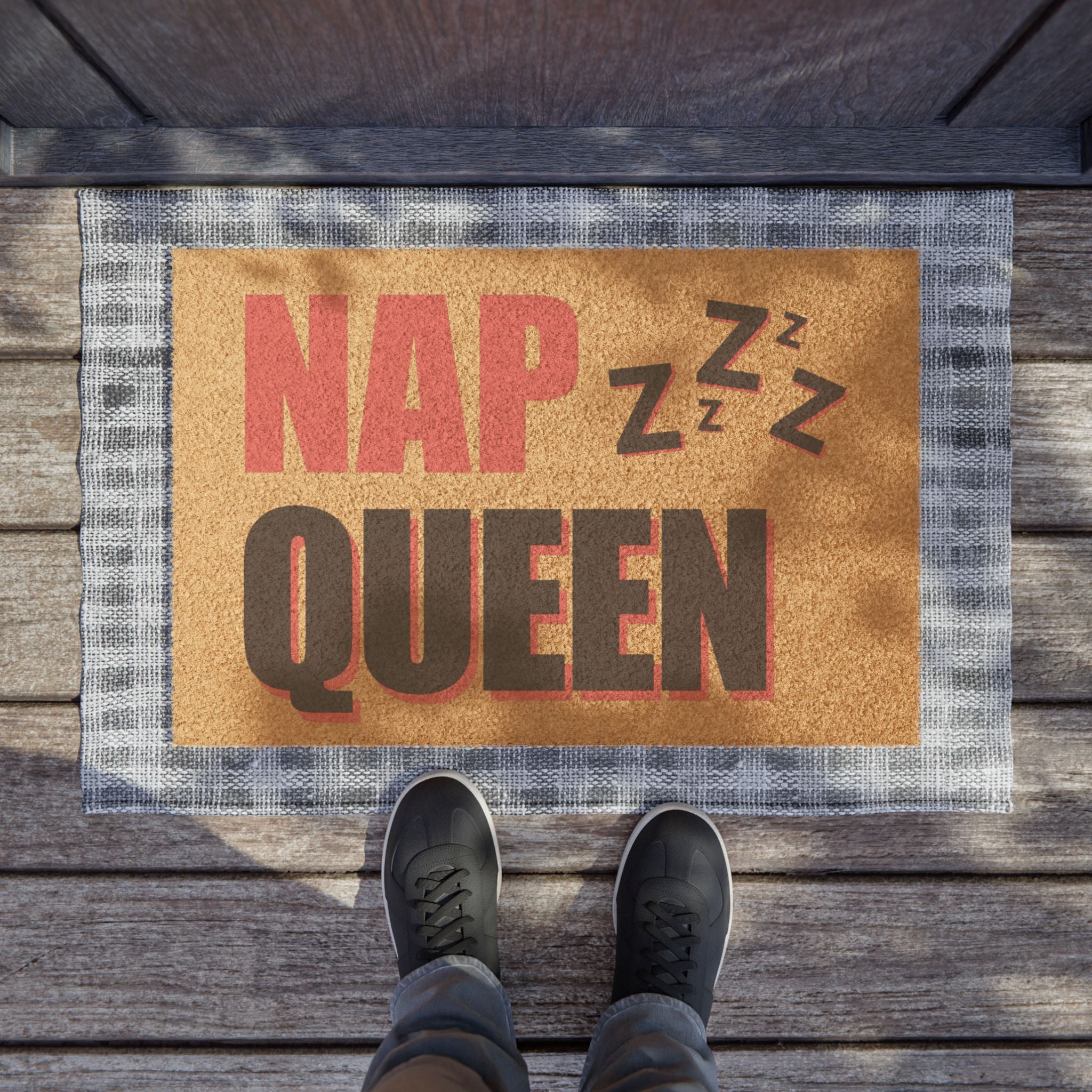 Paillasson NAP QUEEN entrée décorative — cadeau déco maison personnalisé, idée dco maison tendance