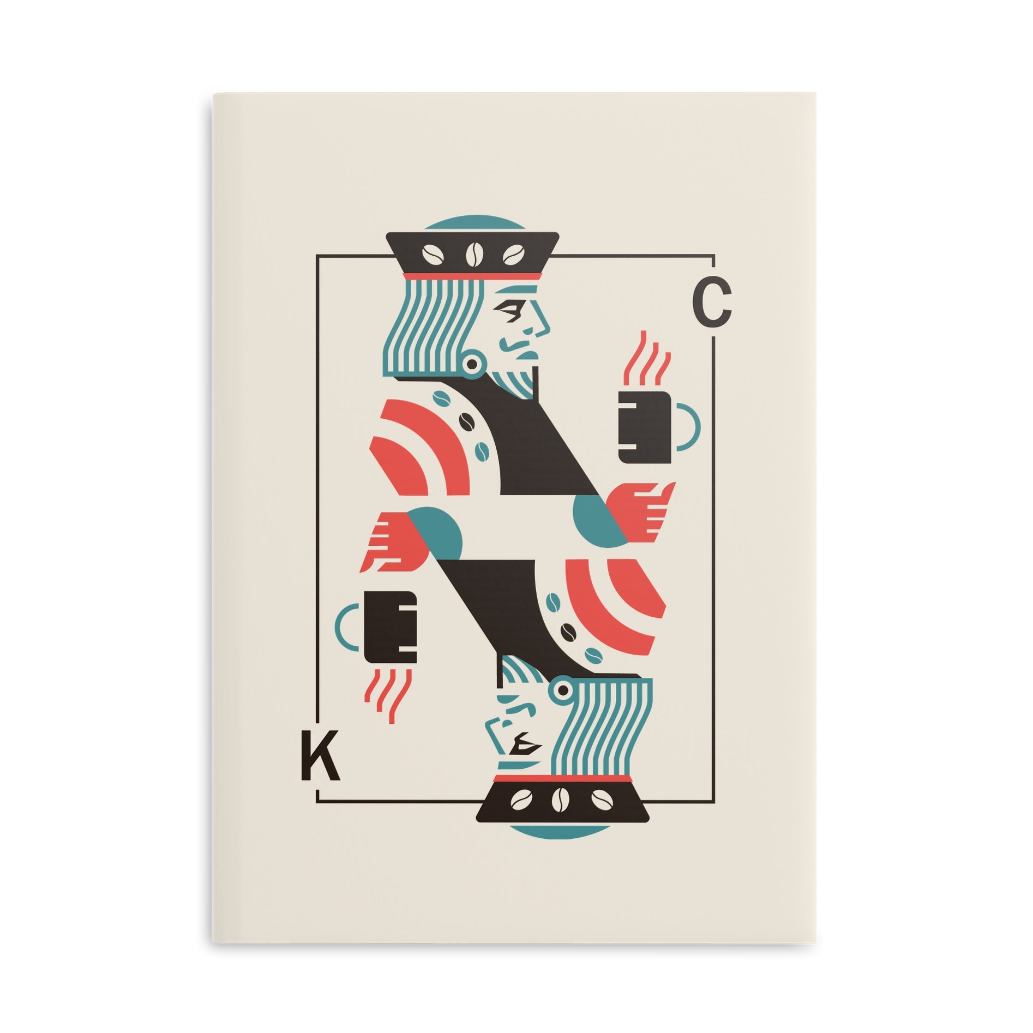 King of Coffee Hardcover Notebook — Retro Playing Card Journal