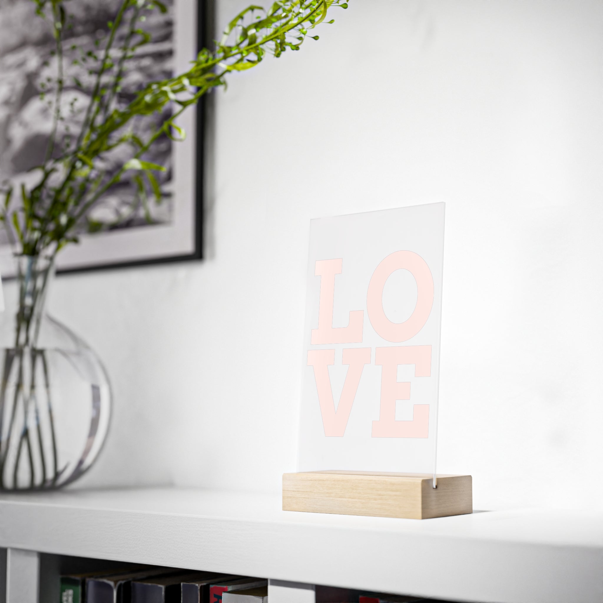 Panneau Acrylique sur Socle Bois — Élégance Moderne & Décoration Raffinée