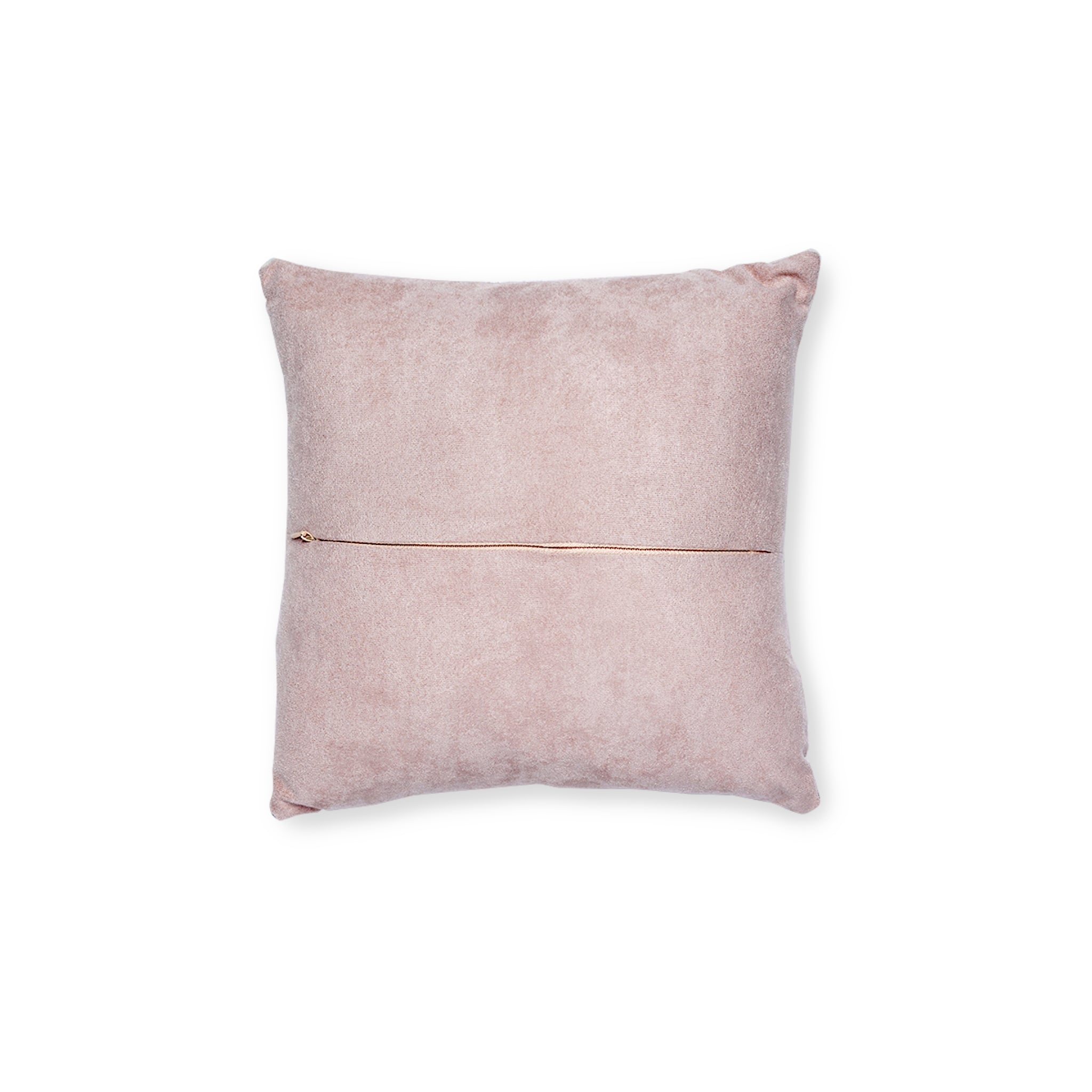 Coussin carré rose poudré vue de face — décoration chambre adulte cosy, idée déco salon féminine, dco maison bohème, cadeau déco maison