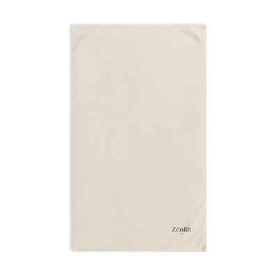 Serviette de main beige fond blanc — décoration salle de bain moderne, douceur textile, idée déco maison zen, boutique déco Belgique