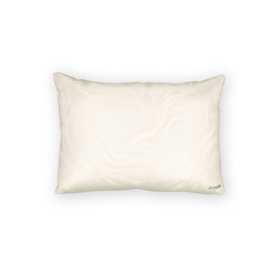 Housse de coussin coton naturel beige fond blanc — décoration chambre adulte, idée déco maison intemporelle, parure de lit décorative, dco maison minimaliste