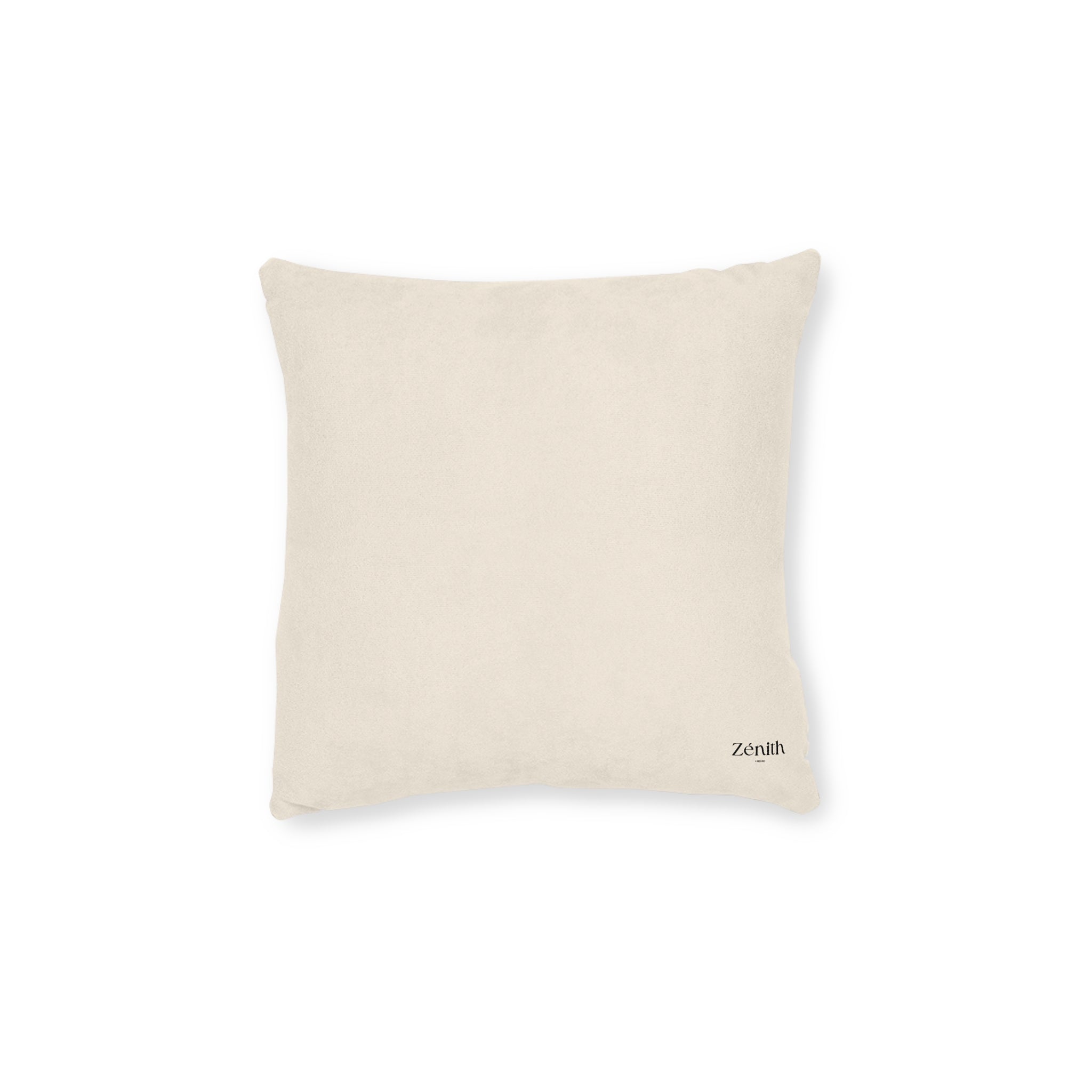 Coussin carré dos rose fond blanc — décoration maison moderne, idée déco salon cosy, coussin décoratif chambre adulte, boutique déco Belgique