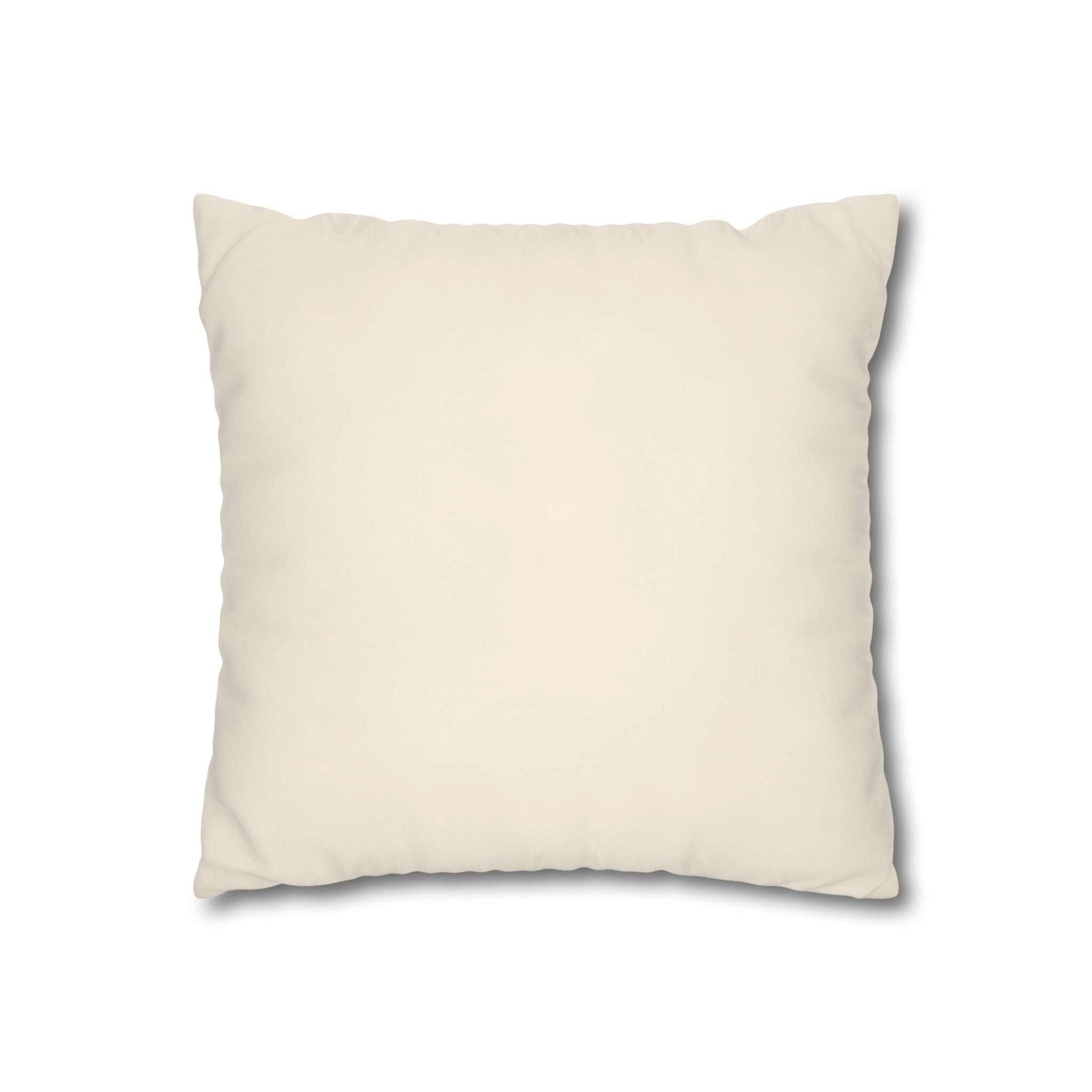 Taie d'oreiller carrée canvas poly crème — vue face texture naturelle, coussin décoratif salon chambre adulte, housse oreiller cosy, dco maison Belgique