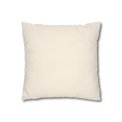 Taie d'oreiller carrée canvas poly crème — vue face texture naturelle, coussin décoratif salon chambre adulte, housse oreiller cosy, dco maison Belgique