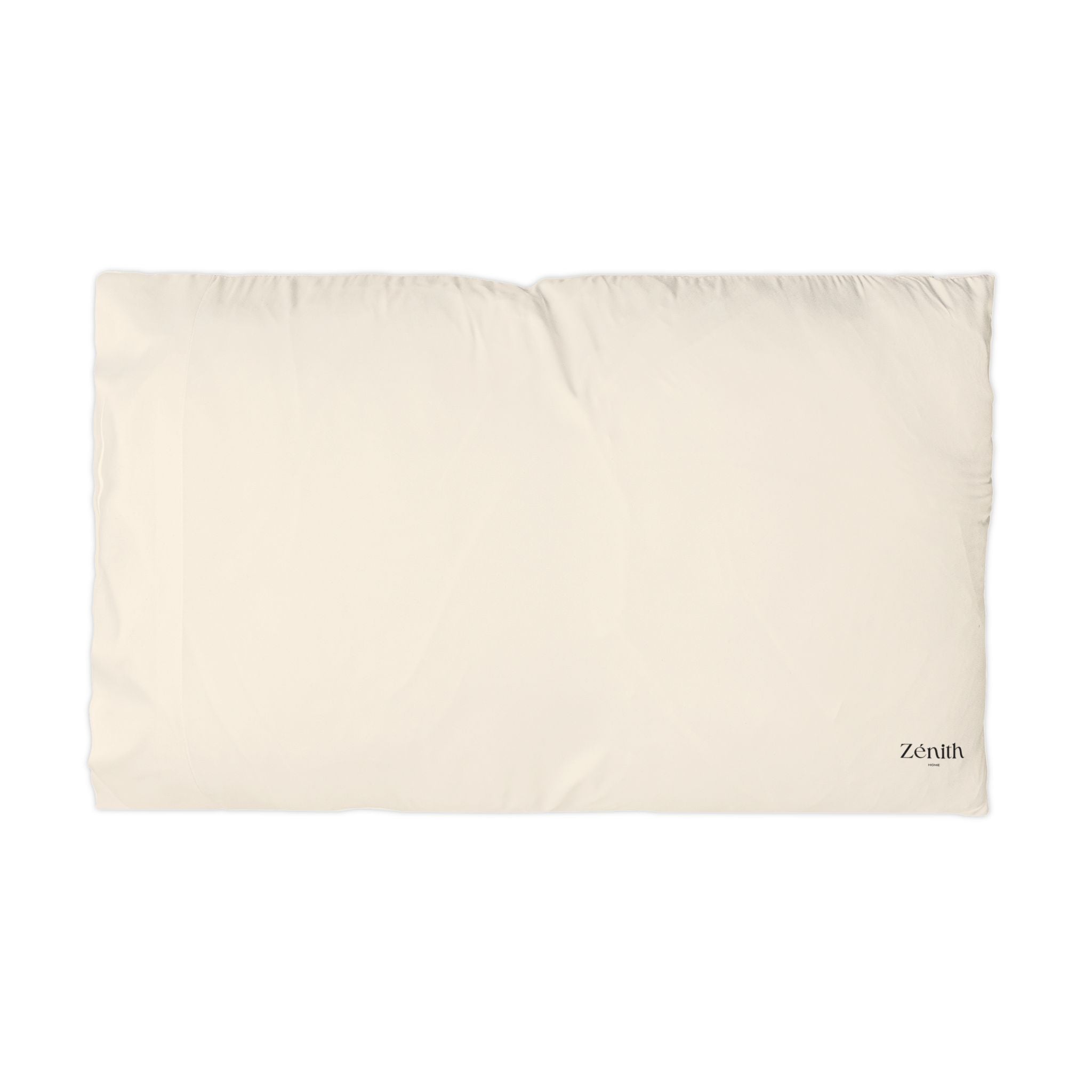 Taie d'oreiller microfibre crème fond blanc — décoration chambre adulte premium, idée déco chambre cosy, parure de lit décorative, dco maison minimaliste