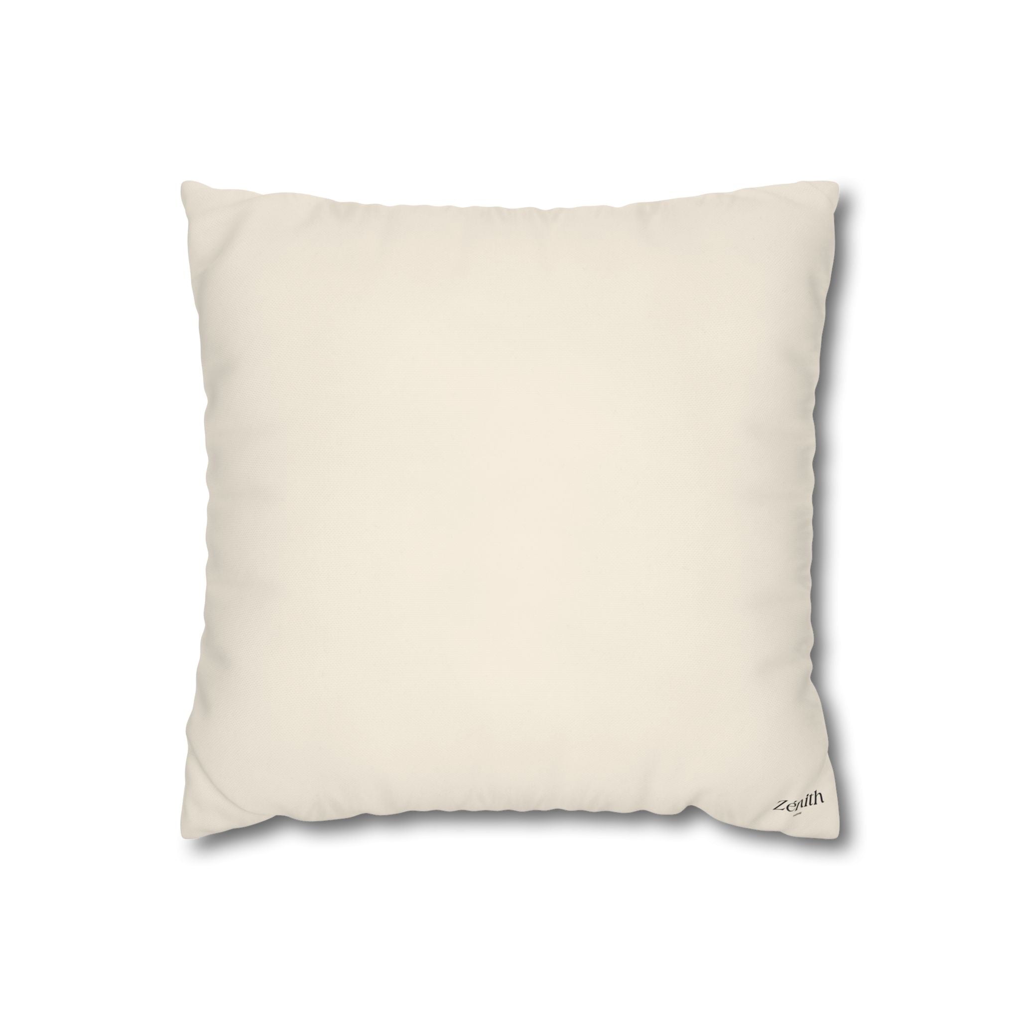 Taie d'oreiller carrée canvas poly crème texturée fond blanc — décoration chambre adulte cosy, parure de lit décorative, dco maison naturelle, boutique déco Belgique